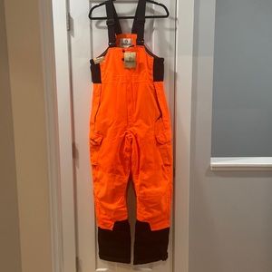Magellan outdoors hunting blaze orange insulated bibs new with tag men's small